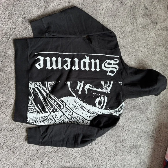 Supreme Charcoal Men's Pullover Hoodie - Picture 5 of 8